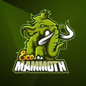 Спортивный талисман логотип дизайн вектор шаблон кибер слон мамонта
