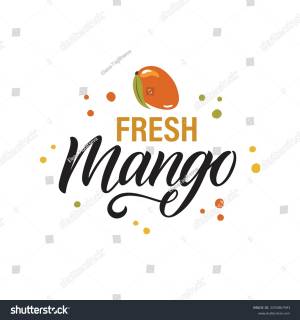 Mango Logo Handwritten Text Mango Fruit