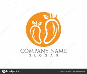 Манго Логотип Иконка Фруктов Векторный Шаблон Векторное изображение ©Hatigraphic 197702518
