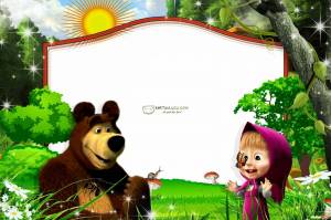 Фон Маша и медведь для презентации