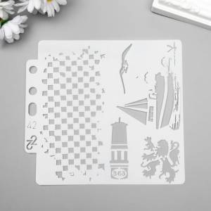 трафарет пластик Корабль и маяк 13х14 см, цены на Мегамаркет