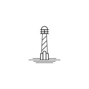 Логотип маяка и векторный шаблон