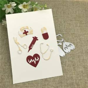 Креативный шприц для медсестры, трафареты для рукоделия, скрапбукинга, декоративное тиснение, ручная работа, шаблон для высечки