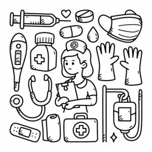 Иллюстрация линии медсестры