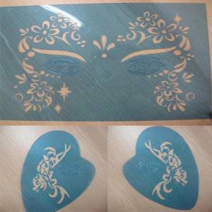 Трафарет под краску с мягким лицом, многоразовый шаблон для татуировки, рисования, макияжа, инструменты для макияжа, глаз, тела, «сделай сам», дизайн для Хэллоуина, рождественской вечеринки, лисы