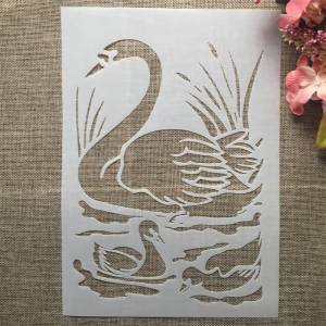 29 см Лебедь и ребенок лебедь плавать своими руками слои трафареты картина на стену фотообои декоративный шаблон