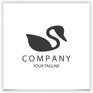 Простой силуэт лебедя логотип премиум элегантный шаблон вектор eps 10