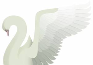 Крыло лебедя трафарет