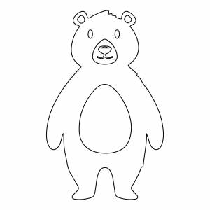 Трафарет медведя для вырезания из бумаги, аппликации