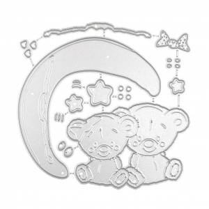 Лунный медведь, металлические трафареты для скрапбукинга, трафарет, высечки, тиснение карт, сделай сам, шаблон для фотоальбома, форма для украшения, ремесло