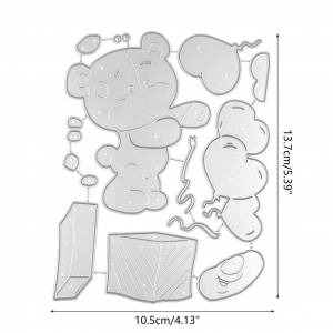 Воздушный шар медведь металлические трафареты для скрапбукинга трафарет высечки карты тиснение DIY фотоальбом шаблон формы украшения