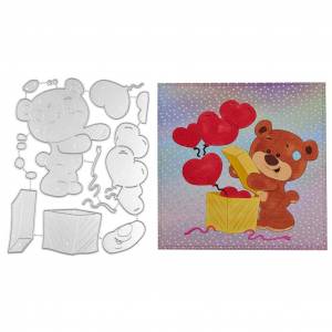 Воздушный шар медведь металлические трафареты для скрапбукинга трафарет высечки карты тиснение DIY фотоальбом шаблон формы украшения
