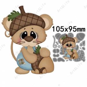 Милый медведь-мышь, новые металлические штампы, рождественские трафареты для изготовления альбома для скрапбукинга, открытки для дня рождения, тиснение, вырезанные животные