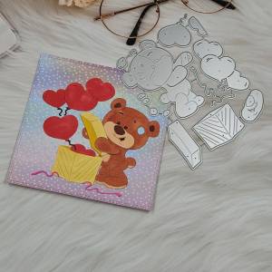 Воздушный шар медведь металлические трафареты для скрапбукинга трафарет высечки карты тиснение DIY фотоальбом шаблон формы украшения