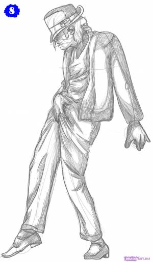 Как нарисовать Майкла Джексона DragoArt поэтапно карандашом