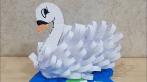 Объёмный лебедь Аппликация лебедь