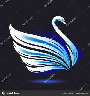 Стзованный Силуэт Белого Лебедя Черном Фоне Птичий Образ  Иллюстрация Векторное изображение ©R-i-s-e- 563657022