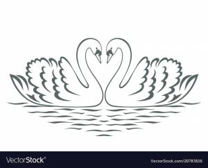 Трафареты лебеди сердце