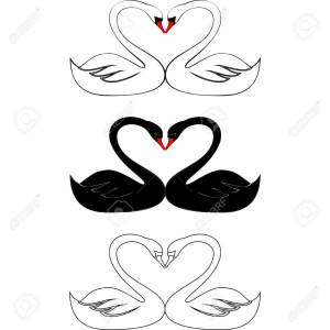 Трафареты лебеди сердце