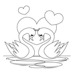Трафареты лебеди сердце