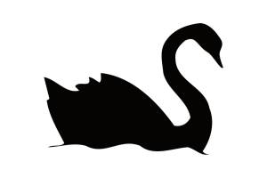 Трафарет лебедя