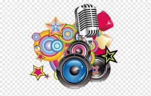Музыка, музыкальные элементы, микрофон, цветной музыкальный шаблон png
