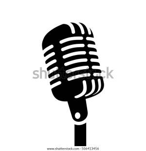 Иллюстрация вектора знака ретро микрофона