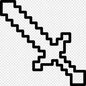 майнкрафт, меч, компьютерные технологии контур БЕСПЛАТНЫЙ значок, png