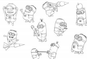 Раскраски кот миньоны