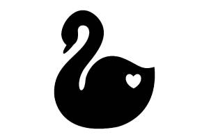 Трафарет лебедя