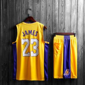 Комплект подростковой баскетбольной формы NBA Лос-Анджелес Лейкерс №23 Леброн Джеймс желтый