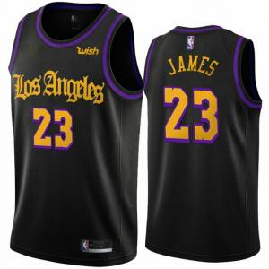 Баскетбольная майка NBA Лос-Анджелес Лейкерс № 23 Леброн Джеймс черная CITY