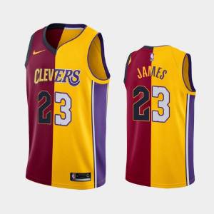 оригинальную Los Angeles Lakers 23 LeBron James Maroon Gold Split Two-Tone баскетбольная майка NBA в баскетбольном магазине NBA-shop по приятной цене 3 000 руб