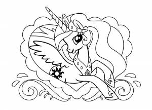 Раскраска Пони Селестия
