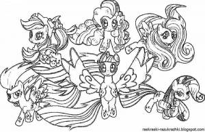 Раскраски Май литл пони все пони