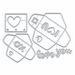Металлические штампы для вырезания букв и сердец для изготовления карт, наборы для вырезания бумаги для тиснения, новинка 2023 года, шаблоны, трафареты