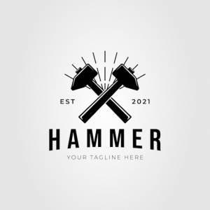 Кузнечный молот, векторный рисунок логотипа молотка
