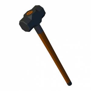 Кувалда, молоток, инструмент, вектор молотка, кувалда изолирована на белом фоне