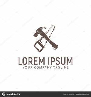 Шаблон дизайна логотипа молотка и пилы Векторное изображение ©oriu007 180929756