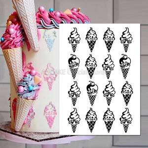 Трафарет для украшения тортов шаблон мороженого Дизайн конуса для свадьбы День рождения Кружева шаблон спрей помадка масляные инструменты плесень