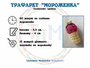 Трафарет МОРОЖЕНОЕ для 3D ручки