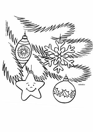 Новогодние игрушки, звезды, снежинки, сосульки, шары звезды Раскраски зима