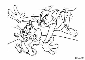 Раскраска Том и Джерри