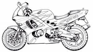 Раскраска Спортивный мотоцикл Honda