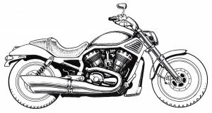 Раскраска Мотоцикл Харлей