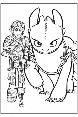 Раскраска «Иккинг и дракон Беззубик»