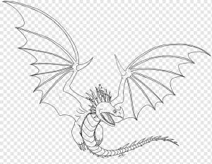 Как приручить дракона Икота Ужасный пикша III Рисунок Книжка-раскраска, дракон, дракон, монохромный, вымышленный персонаж png