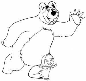Раскраска Маша и Медведь 1