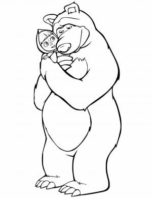 Раскраски Маша и медведь для малышей