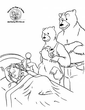 Раскраски Раскраска Маша уснула дома у медведей Сказки